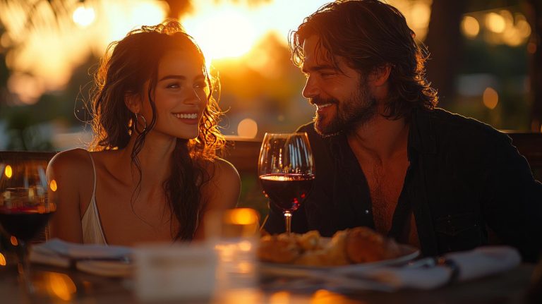 imagem feita por ia de um casal em um date. A imagem representa dicas para primeiro encontro.